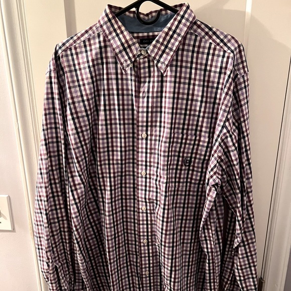 XL purple, blue and white casual shirt. - Picture 1 of 1